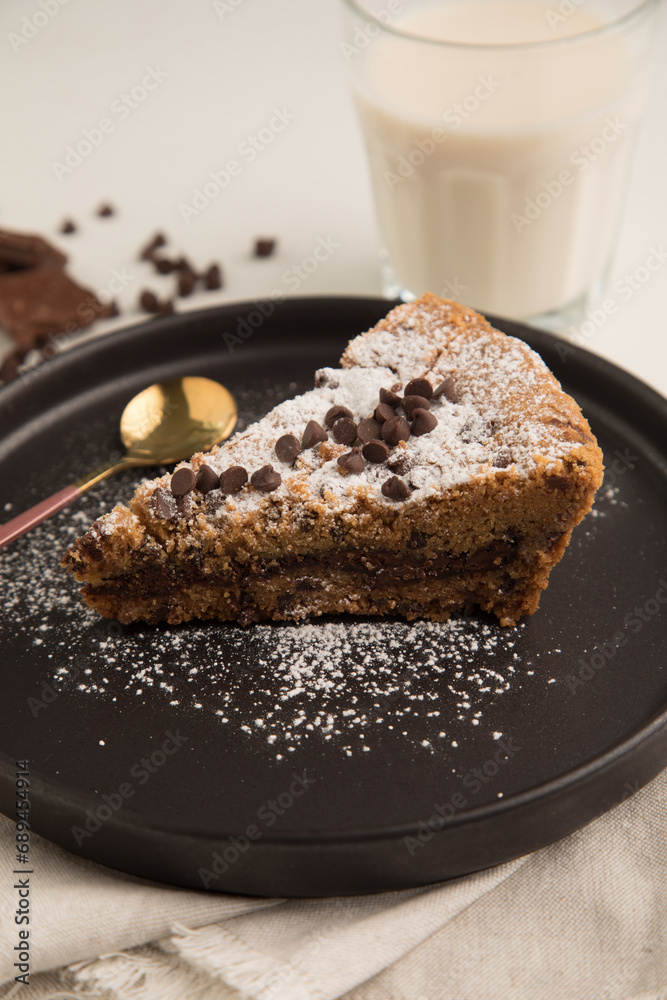 Pie pye de nutella cookie torta con chispas de chocolate comida dulce postre Pie pye de nutella cookie torta con chispas de chocolate comida dulce postre
