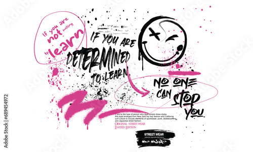 t shirt graphics print vector illustration design, graffiti slogan print, Urban typography hipster street art graffiti slogan print with neon spray effect for graphic tee t shirt or sweatshirt.eps8