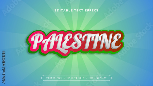 Colorful colourful palestine 3d editable text effect - font style photo