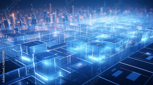 Smart City Future city technology city blueprint illustration