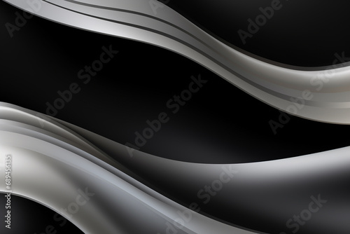 Glossy black gradient wallpaper with black curves, captivating sense of movement
