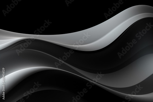 Glossy black gradient wallpaper with black curves, captivating sense of movement
