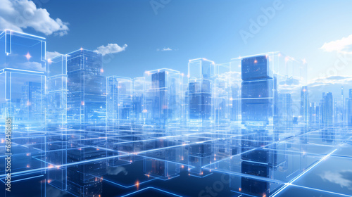 Smart City Future city technology city blueprint illustration