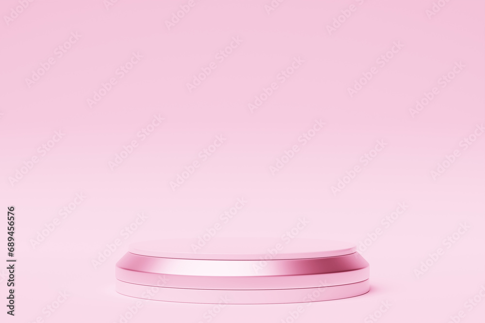 3d illustration of a pink podium. 3d rendering. Minimalism geometry background 3d illustration of a pink podium. 3d rendering. Minimalism geometry background