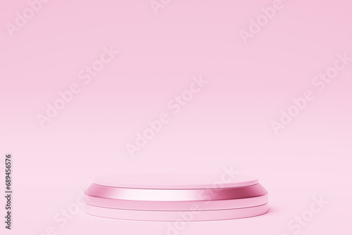 3d illustration of a pink podium. 3d rendering. Minimalism geometry background © Виталий Сова