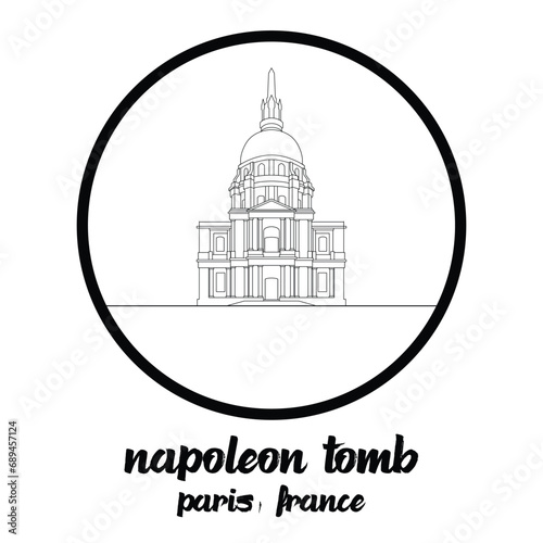 Circle icon line Napoleon Tomb. vector illustration photo