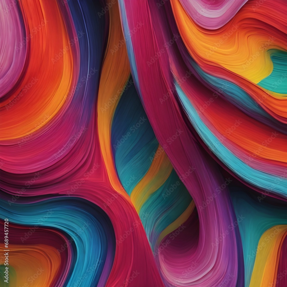 Naklejka premium Vibrant and colorful abstract wallpaper with organic lines intertwining and overlapping
