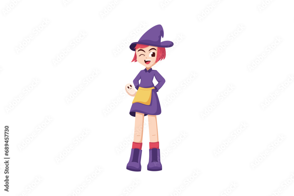 Cute Halloween Witch Character Design Illustration Cute Halloween Witch Character Design Illustration