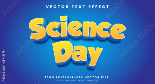 National science day 3d editable text effect in modern trend style