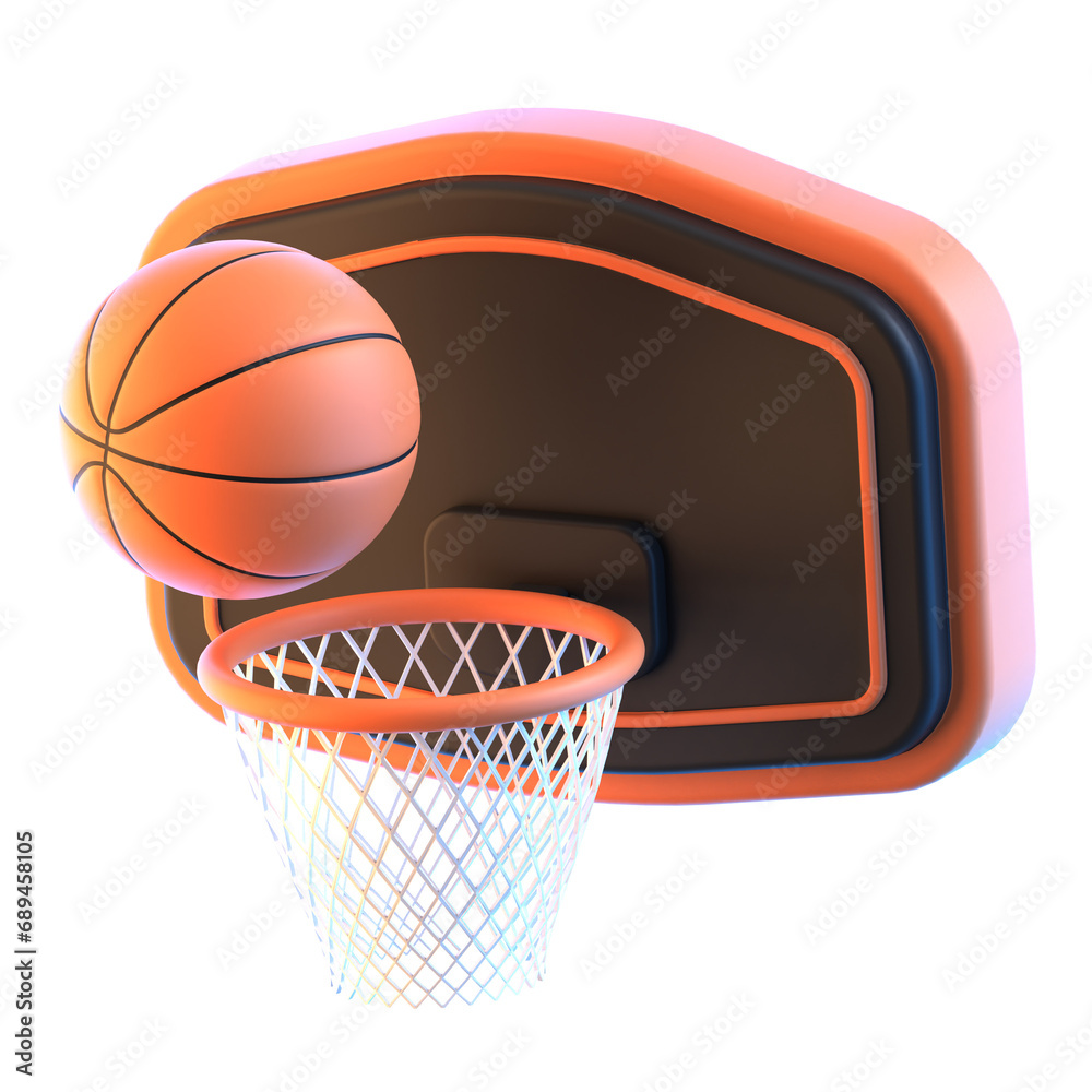 3d icon basketball, 3d illustration, 3d element, 3d rendering.