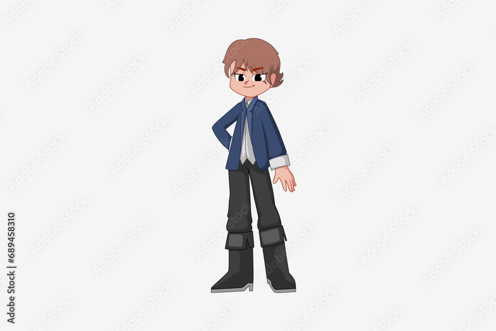 Cute Boy Character Design Illustration