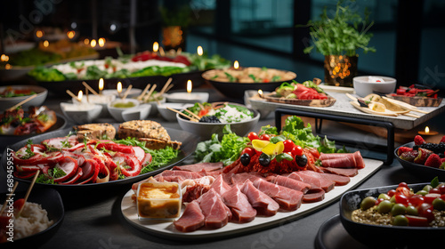 A table full of food  catering