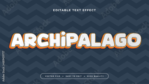 Gray grey white and orange archipalago 3d editable text effect - font style