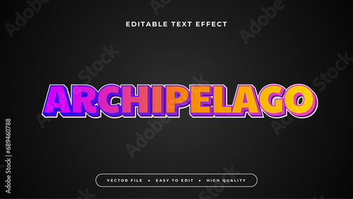 Colorful colourful archipalago 3d editable text effect - font style photo