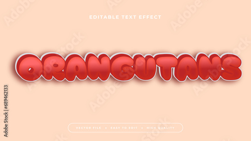 Peach and red orangutans 3d editable text effect - font style