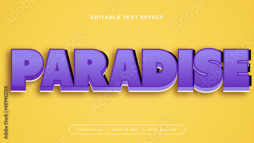 Yellow and purple violet paradise 3d editable text effect - font style