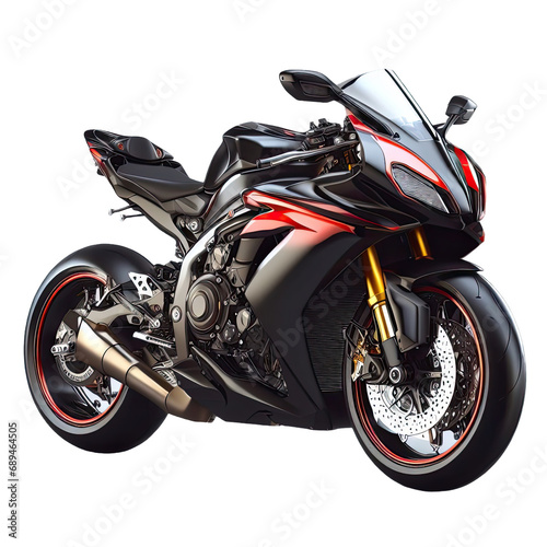 hyper realistic Sport bike isolated on transparent background