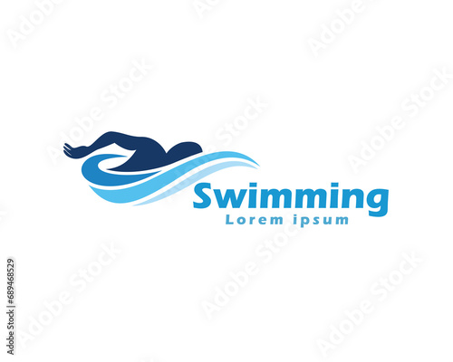 abstract swimming logo design template illustration inspiration photo
