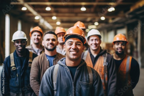 Portrait of a diverse group of construction workers