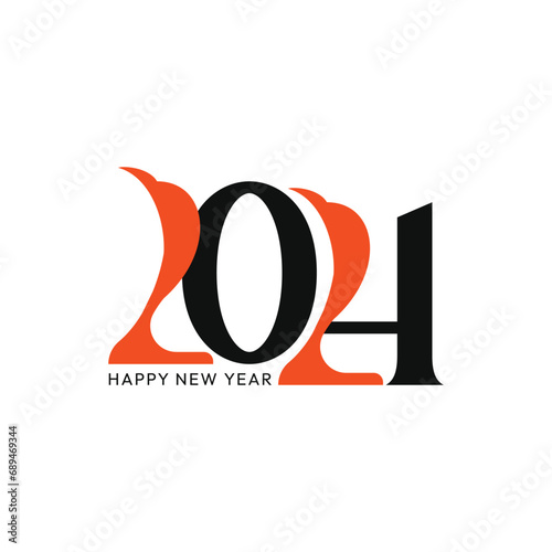 Happy New Year 2024 vector template design.