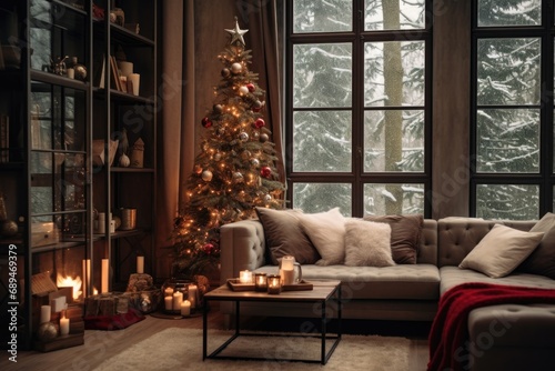 Cozy home interior during the Christmas holidays © Geber86