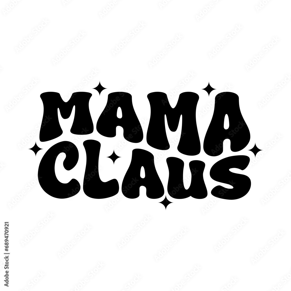 Mama Claus Vector Design on White Background