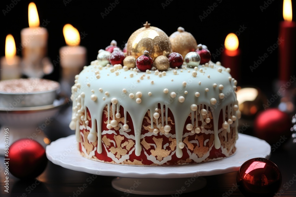 A creative Christmas cake, Christmas birthday cake. A creative Christmas cake, Christmas birthday cake.