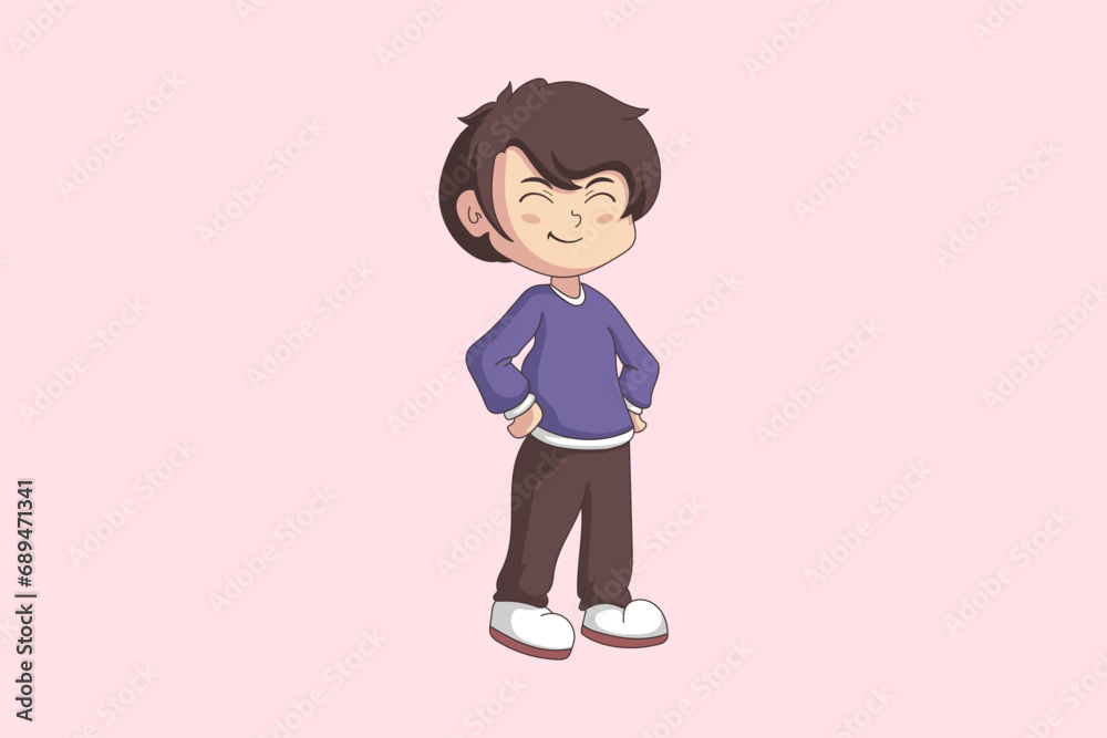 Cute Boy Character Design Illustration Cute Boy Character Design Illustration