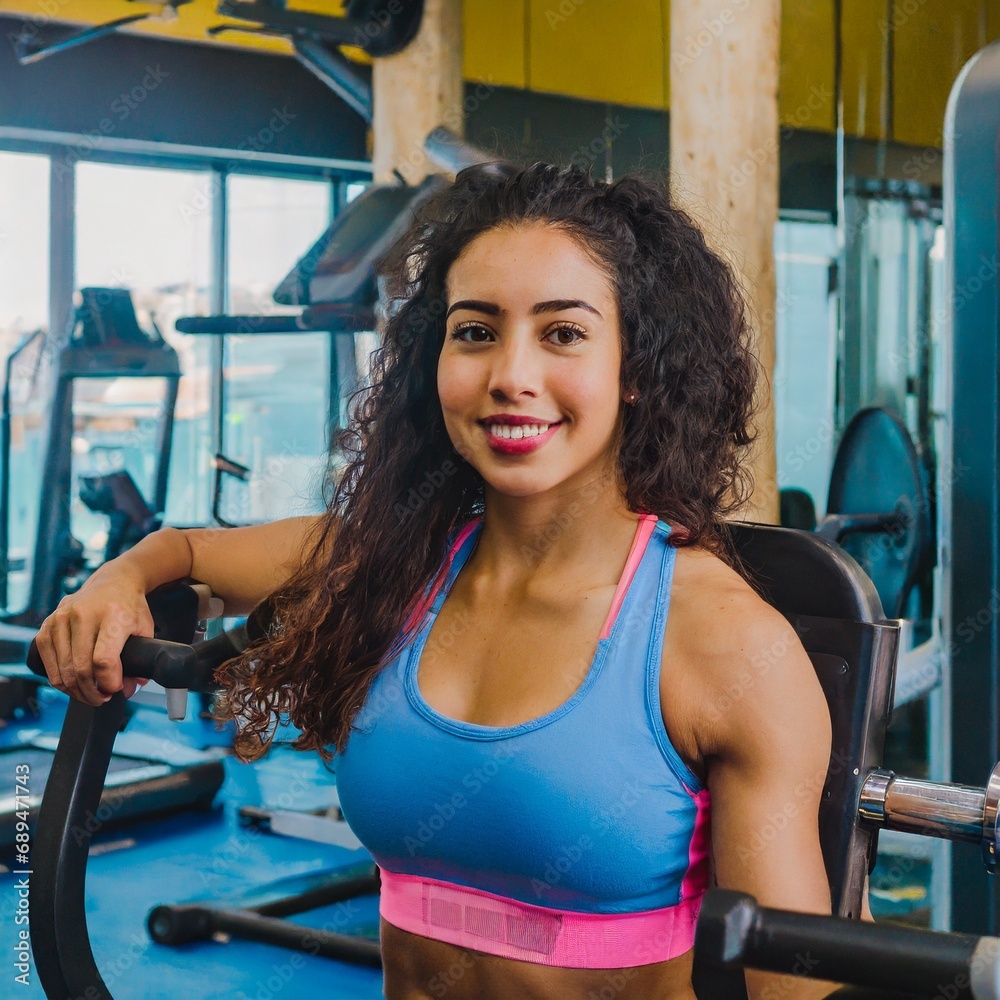 woman exercising in gym woman exercising in gym
