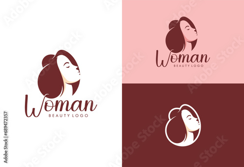 beauty woman logo template vector illustration
