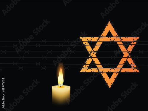 International Holocaust Remembrance Day vector. Star of David . January 27. Important day