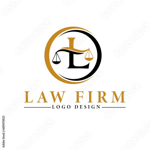L Letter Law firm logo design.