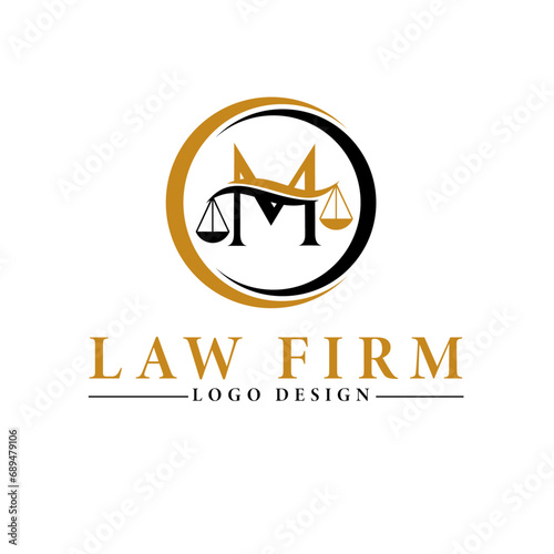 M Letter Law firm logo design.