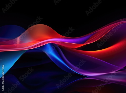 A vibrant abstract background with colorful waves. Generative AI.