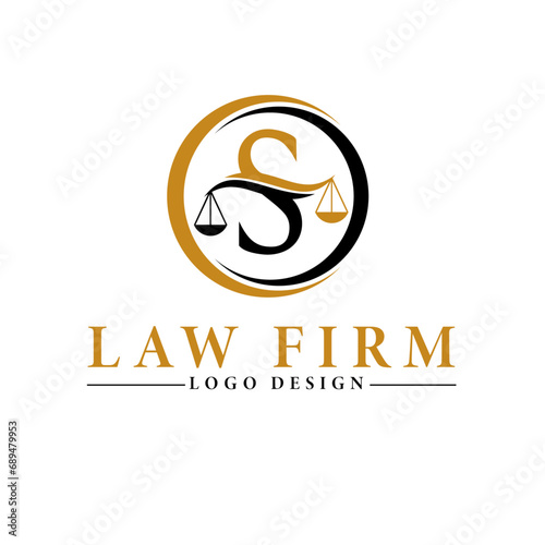 S Letter Law firm logo design.