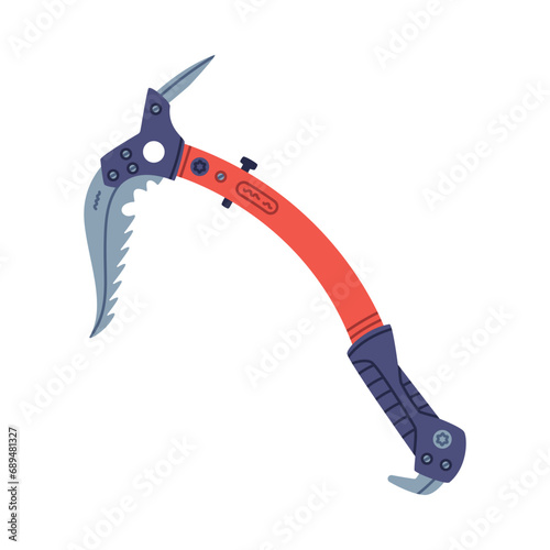 Piolet Ice Axe Tool as Climbing Equipment Vector Illustration