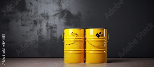 Yellow bin for chemical, oil, diesel or petrol spillage safety.
