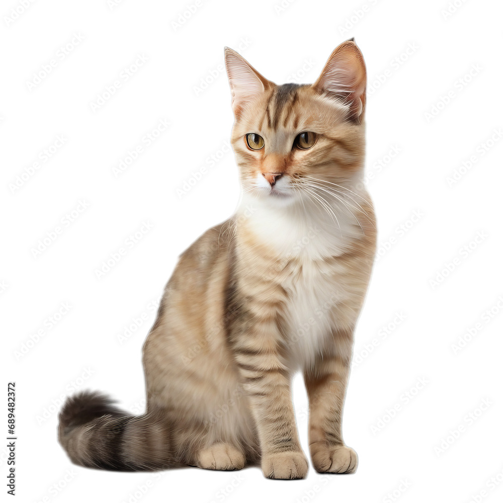 Thai cat isolated on transparent or white background, png