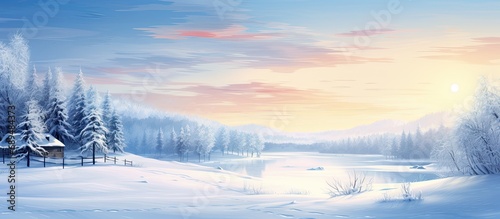 Gorgeous winter landscape with sparkling elements. © 2rogan