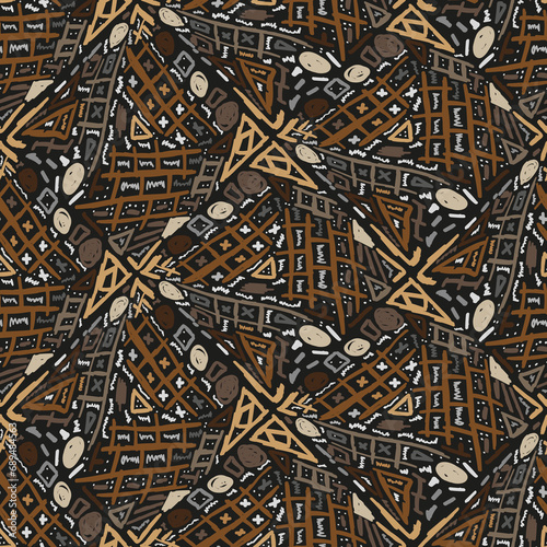 Seamless multicolor pattern of abstract elements