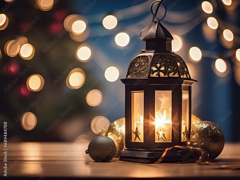 Whispers of Yuletide: A Captivating Holiday Vignette with Glowing Lanterns and Sparkling Lights Whispers of Yuletide: A Captivating Holiday Vignette with Glowing Lanterns and Sparkling Lights