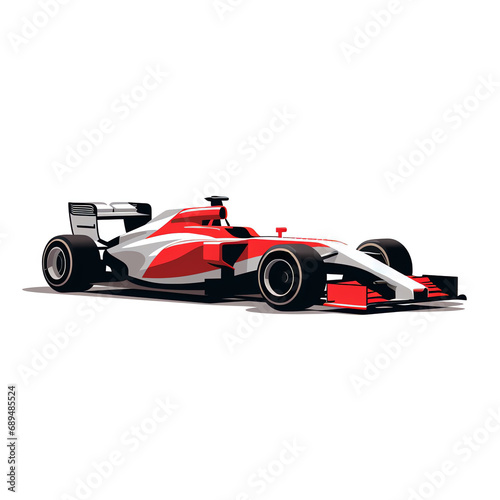 a red and white race car