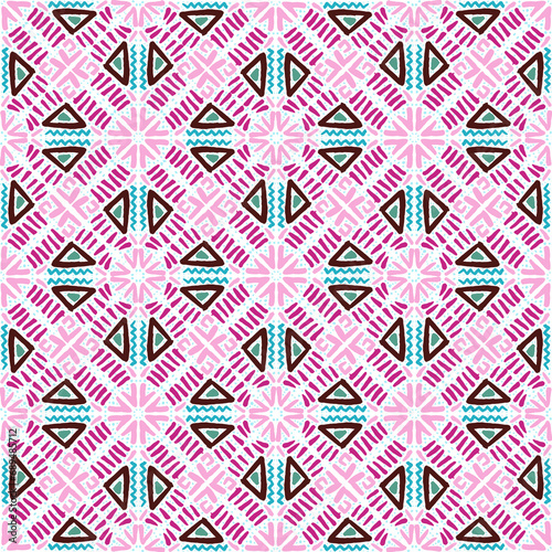 Seamless multicolor pattern of geometric elements for printing on fabric