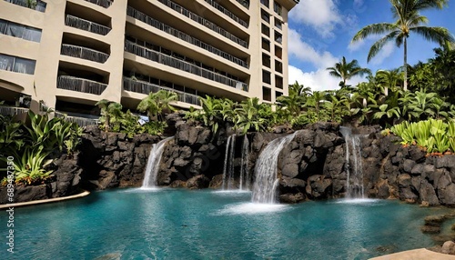 waterfall in resort