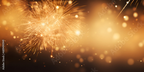 A gold background with fireworks  © Zeynap