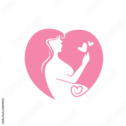 pregnant mother icon vector element design template