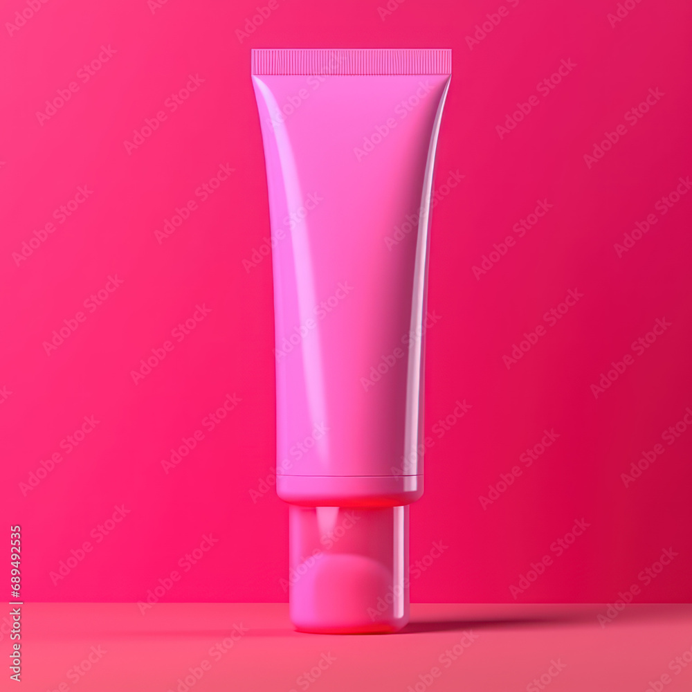 Artistic Burst: Bright Neon Pink Acrylic Paint Tube Artistic Burst: Bright Neon Pink Acrylic Paint Tube