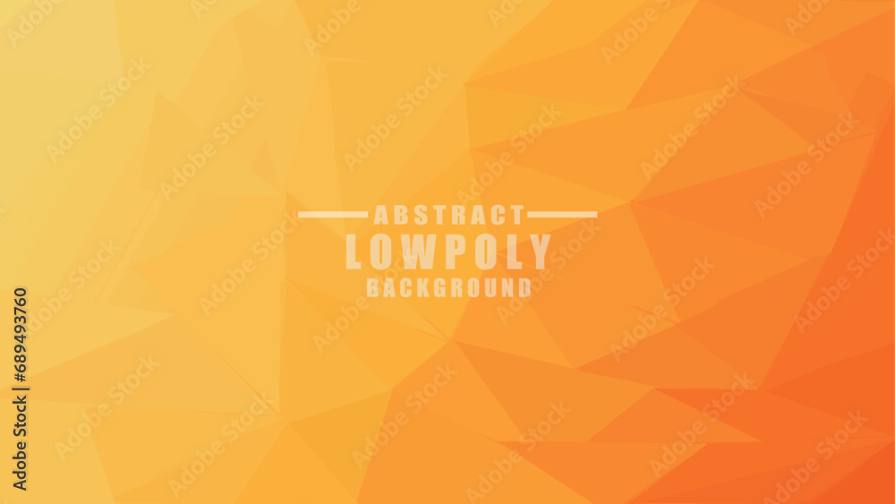 Orange Abstract Low Poly with triangle shapes Design. Modern Orange mosaic with textured overlap layer background. The background for the web site, the texture of triangulation. - obrazy, fototapety, plakaty 