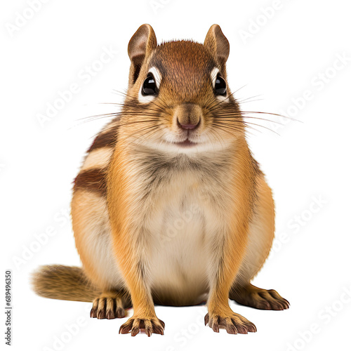 Chipmunk photograph isolated on white background