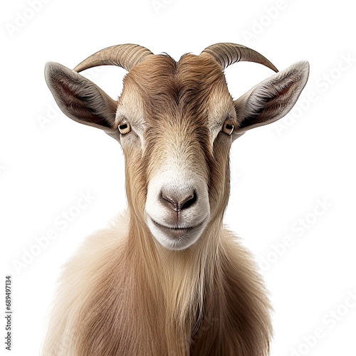 Goat photograph isolated on white background 